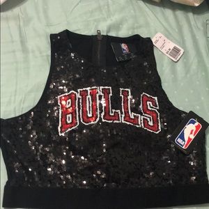 Sequin Bulls crop top